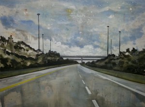 Motorway. oil on board. 122x92cm